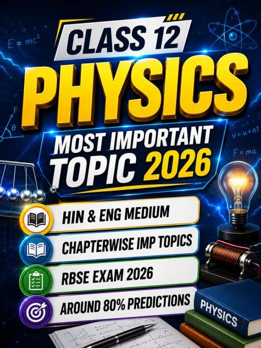 Class 12 Physics most important topics for RBSE Board 2026