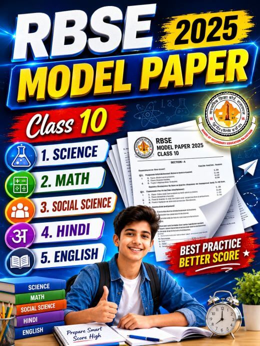RBSE class 10 subject wise official model paper 2025