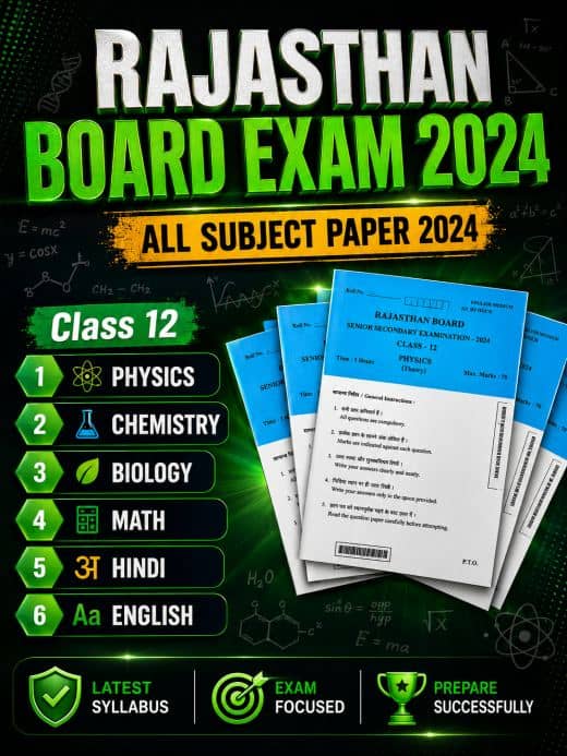 Rajasthan Board class 12 science stream question paper 2024