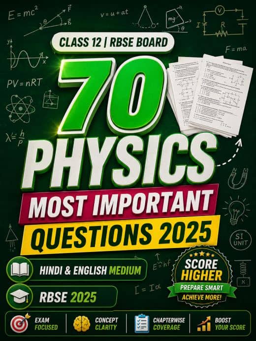 Class 12 Physics important questions for RBSE board exam 2025