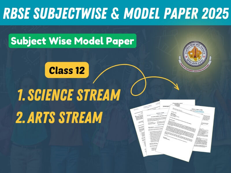 RBSE class 12 subject wise official model paper 2025